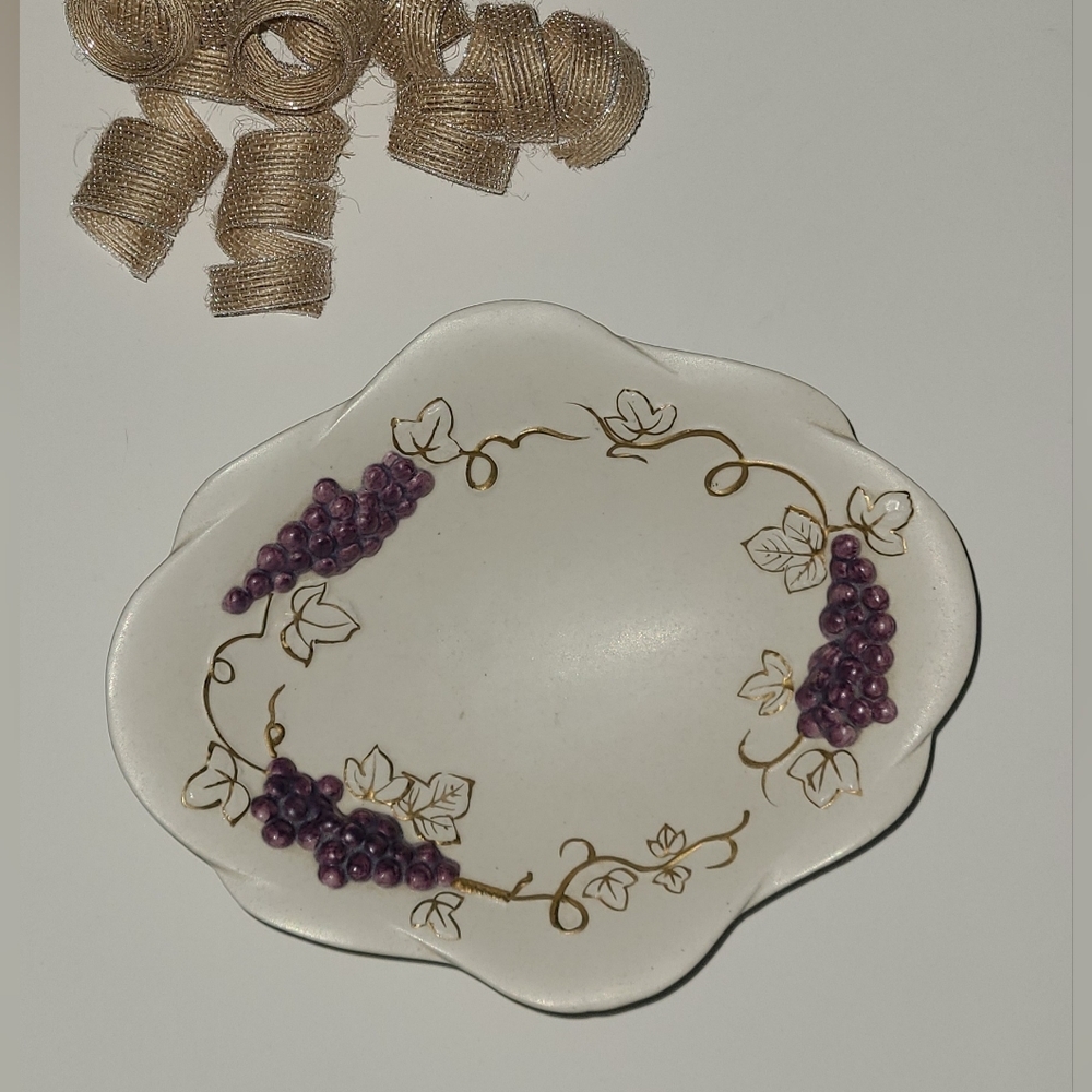 Napco ceramics Japan‎ dish grape line A3443 vintage